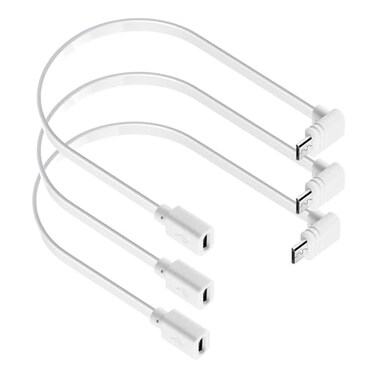 YEAOI 3Pack Extension Cable for WYZE Cam Pan V3 Camera 90 Degree Micro USB Adapter 1 ft Flat Power Cord