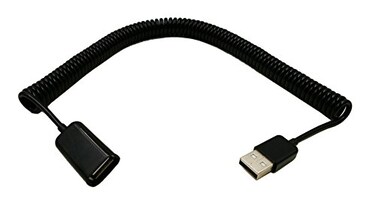 zdyCGTime 10FT25M Spiral Coiled USB 20 Male to Female Data Sync Charge Cable Black