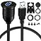 BATIGE Single Port USB 30 Male to Female AUX Car Mount Flush Cable Waterproof Extension for Car Truck Boat Motorcycle Dashboard Panel 3ft 5 Pack