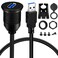 BATIGE Single Port USB 30 Male to Female AUX Car Mount Flush Cable Waterproof Extension for Car Truck Boat Motorcycle Dashboard Panel 3ft 5 Pack