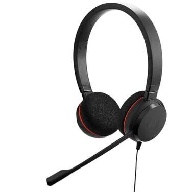 Jabra Evolve 20 Wired Headset 2025 Edition DualEar Set for Office and Work from Home Call Control Certified for MS Teams USBCA Connectivity Black