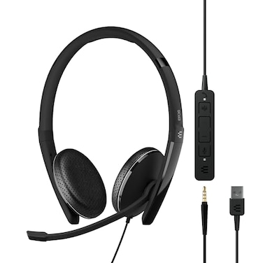 EPOS Adapt 165T USB II Wired DoubleSided Headset 35mm JackUSB Connectivity Teams CertifiedUC OptimizedSuperior Stereo SoundEnhanced ComfortCall Control Black