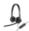 Logitech H570e Wired Headset Stereo Headphones with NoiseCancelling Microphone USB InLine Controls with Mute Button Indicator LED PCMacLaptop Black