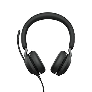 Jabra Evolve2 40 PC Headset Noise Cancelling Microsoft Teams Certified Stereo Headphones with 3Microphone Call Technology USBA Cable Black
