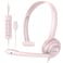 NUBWO HW02 USB Headset with Microphone Noise Cancelling inline Control Ultra Comfort Computer Headphones for Laptop pc OnEar Wired Office Call Center Headset for Boom Skype Webinars Pink