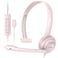 NUBWO HW02 USB Headset with Microphone Noise Cancelling inline Control Ultra Comfort Computer Headphones for Laptop pc OnEar Wired Office Call Center Headset for Boom Skype Webinars Pink