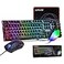 CHONCHOW Gaming Keyboard Mouse Mousepad and Headset with mic Combo All in One USB Wired RGB Backlit Rainbow Side Button Gamer Bundle Set Compatible with PC Windows Xbox one PS4 PS5Black