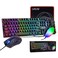 CHONCHOW Gaming Keyboard Mouse Mousepad and Headset with mic Combo All in One USB Wired RGB Backlit Rainbow Side Button Gamer Bundle Set Compatible with PC Windows Xbox one PS4 PS5Black