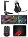 FANTECH P51S Gaming Keyboard and Mouse Combo Headset and Headphone Stand Mouse Pad Wired RGB Rainbow Breathing Light PC Beginner Gamer Basic 5 in1 Gaming Set
