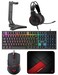 FANTECH P51S Gaming Keyboard and Mouse Combo Headset and Headphone Stand Mouse Pad Wired RGB Rainbow Breathing Light PC Beginner Gamer Basic 5 in1 Gaming Set