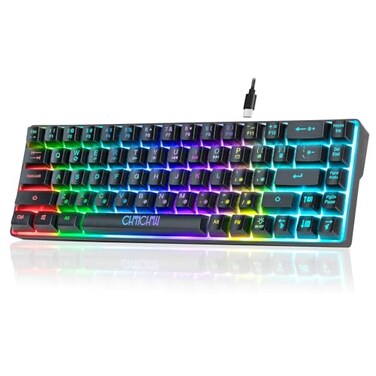 CHONCHOW 60 Gaming LED Keyboard RGB 68 Keys Layout Wired Keypad with 10 Preset Effects Mechanical Switch Feel Compatible with PC Mac Linux Xbox one PS4 PS5