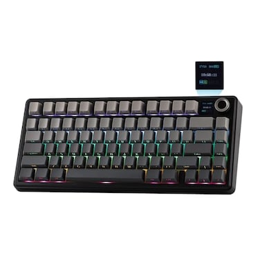 EPOMAKER X Aula F75 MAX Wireless Mechanical Keyboard with TFT Screen and Knob Gasket Gaming Keyboard in 75 Layout Hot Swappable RGB Backlight for PCMacLinux Black Gradient
