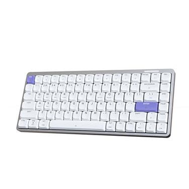 EPOMAKER Luma84 Low Profile Aluminum Mechanical Keyboard QMKVIA Programmable TriMode Wireless WinMACLinux Compatible RGB Backlight WhitePurple Gateron LowProfile Red Switch
