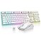 RedThunder K10 Wireless Gaming Keyboard and Mouse Combo LED Backlit Rechargeable 3800mAh Battery Mechanical Feel Antighosting Keyboard 7D 3200DPI Mice for PC Gamer White