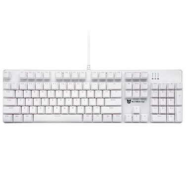 Merdia Hot Swappable 104 Keys Full Size Mechanical PC Gaming Keyboard Blue Switch White Mechanical Wired Computer Keyboards LED Backlit 104 Keys US Layout Light Up Wired Gaming Keyboard