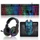 CHONCHOW Gaming LED Keyboard Mouse Headset and Mousepad Bundle Wired Rainbow LED Light Up Gaming Keyboard Mouse Headset Value 4 in 1 Game Set for Xbox PS4 PS5 PC Laptop Gamer
