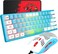 XINMENG 60 Gaming Keyboard and Mouse Combo Duble Color Keycaps Samll RGB Backlight Mechanical Feeling and Mechanical RGB 6400 DPI Honeycomb Optical MouseGaming Mouse pad for Gamers and Typists