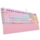 AULA F2088 Typewriter Mechanical Keyboard Pink Retro Wired Gaming Keyboard with Blue Switches Rainbow Backlit Round Keycaps Media Knob Removable Wrist Rest