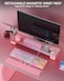 AULA F2088 Typewriter Mechanical Keyboard Pink Retro Wired Gaming Keyboard with Blue Switches Rainbow Backlit Round Keycaps Media Knob Removable Wrist Rest