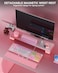 AULA F2088 Typewriter Mechanical Keyboard Pink Retro Wired Gaming Keyboard with Blue Switches Rainbow Backlit Round Keycaps Media Knob Removable Wrist Rest