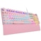AULA F2088 Typewriter Mechanical Keyboard Pink Retro Wired Gaming Keyboard with Blue Switches Rainbow Backlit Round Keycaps Media Knob Removable Wrist Rest