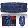 BlueFinger Backlit Gaming Keyboard Mouse and LED Headset Combo USB Wired 3 Color Crack Backlit Blue LED Light Headset Set for Work and Game
