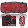 BlueFinger Gaming Keyboard Mouse Headset Combo USB Wired Crack Backlit114 Keys Letters Glow LED Keyboard Red LED Light Headset for Laptop PC Computer Work and Game