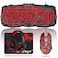 BlueFinger Gaming Keyboard Mouse Headset Combo USB Wired Crack Backlit114 Keys Letters Glow LED Keyboard Red LED Light Headset for Laptop PC Computer Work and Game