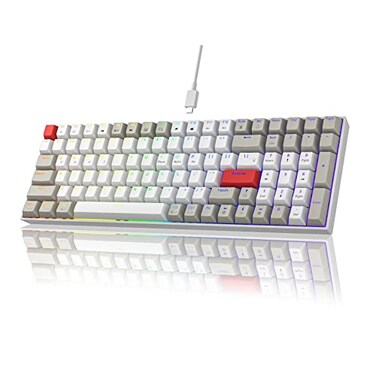 Newmen GM1000 Wireless Mechanical Gaming KeyboardBluetooth 5024GHzUSBC Hot Swappable Custom KeyboardRGB Backlit Mechanical Keyboards for with Number Pad for MacWinGBrown Switch