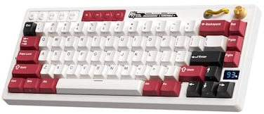 RK ROYAL KLUDGE M65 Wireless Mechanical Keyboard with Volume Knob 60 TriMode Gaming Keyboard 24GBTUSBC Gasket Mount Battery Display PBT Keycaps HotSwappable Cream Switch White