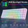 RK ROYAL KLUDGE RK68 Wired 65 Mechanical Keyboard RGB Backlit UltraCompact 60 Layout 68 Keys Gaming Keyboard Hot Swappable Keyboard with StandAlone ArrowControl Keys Red Switch White