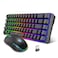 Snpurdiri 60 Wireless Gaming Keyboard and Mouse ComboLED Backlit Rechargeable 2000mAh BatterySmall Membrane But Mechanical Feel Keyboard Popular RGB Mice for GamingBusiness Office