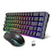 Snpurdiri 60 Wireless Gaming Keyboard and Mouse ComboLED Backlit Rechargeable 2000mAh BatterySmall Membrane But Mechanical Feel Keyboard Popular RGB Mice for GamingBusiness Office