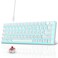 Snpurdiri Portable 60 Mechanical Gaming Keyboard Ice Blue LED Backlit 61 Keys Mini Wired Office Keyboard for Windows Laptop PC Mac WhiteRed Switches