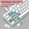Snpurdiri Portable 60 Mechanical Gaming Keyboard Ice Blue LED Backlit 61 Keys Mini Wired Office Keyboard for Windows Laptop PC Mac WhiteRed Switches