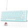 Snpurdiri Portable 60 Mechanical Gaming Keyboard Ice Blue LED Backlit 61 Keys Mini Wired Office Keyboard for Windows Laptop PC Mac WhiteRed Switches