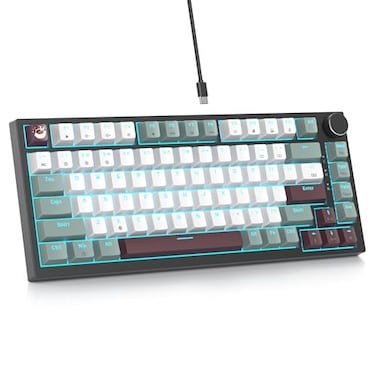 iTastatur Mist 75 Wired Gaming Keyboard Hot Swappable Gasket Mount Red Switch RGB Backlit 82Key TKL Mechanical Keyboard NKRO for PCLaptop Windows Gamers