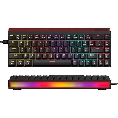 Womier 60 Keyboard Gaming with Light Box Wired Mechanical Keyboard with MCA Keycaps OEM Profile Programable 64 Keys Hot Swap RGB Cream Custom Key Board for PC Computer WinMAC WK68 PROBlack