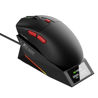 DAREU AE6 Pro Wireless Gaming Mouse Custom PAW3950 30K Sensor WirelessWired Dual 8K Polling Display Charging Dock Excimer Coating 59g Lightweight Symmetrical Programmable166H Battery