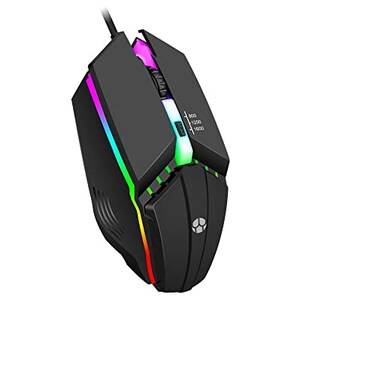 Guiheng Wired Gaming Mouse Optical USB Mice for LaptopDesktop 800 to 1600 and RGB Light Ergonomic with 4 Programmable Buttons for Computer Windows 7810XP Vista Linux Chromebook PC