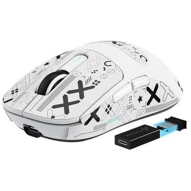 MANBASNAKE Attack Shark X3 Pro 4K8K Hz Mouse 59g Superlight BT24G WirelessWired Gaming Mouse PixArt PAW3395 Gaming Sensor 26000 DPI Griptape Programmable Buttons for Win11XboxPSMacWhite