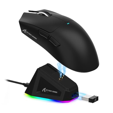 ATTACK SHARK X11 Wireless Gaming Mouse PAW3311 Sensor Lightweight RGB Charging Dock 22000 DPI TriMode Connectivity 5 Programmable Buttons Black