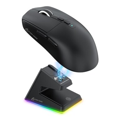 ATTACK SHARK X6 Lightweight Wireless Gaming Mouse with RGB Backlight Charging BaseTriMode Wired24GHzBT5226K DPI PAW3395 Optical SensorHUANO Switch5programmable ButtonsPCMacBlack