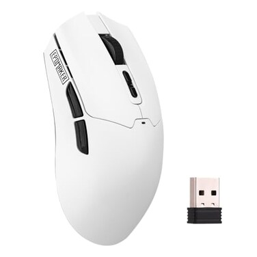 EPOMAKER Click Lite Wireless Gaming Mouse 800 to 12000 DPI Adjustable PAW3311 Sensor 500mAh 59g 24GBTUSBC Rechargeable Wireless Mouse with 5 Programmable Buttons for PCMacLinux White