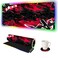 AIMSA Large RGB Gaming Mouse Pad Keyboard Mousepad Led Extended 354 x 158 inch NonSlip Rubber Base with 14 Lighting Modes Big Desk Mat Waterproof Red Black