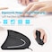 Wendry Ergonomic Vertical USB Wired Mouse Left Handed Optical Mouse 3 Adjustable DPI 80012001600 6 Programmable Buttons Universal Gaming Mouse for Laptop Desktop Notebook PC Computer Black