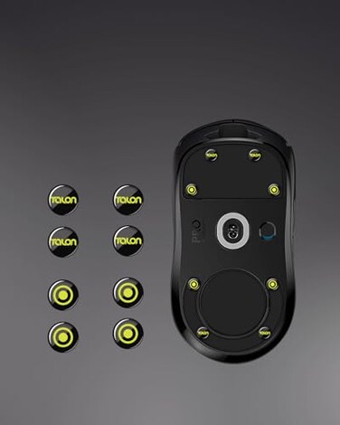 TALONGAMES Curved Edges Ultra Strong Glass Universal 6mm Mouse Skates Feet Compatible with Gaming Mouse Feet ReplacementSuper Smooth Glide Fast and Durable Sole Black