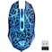 TENMOS M2 Wireless Gaming Mouse Silent Rechargeable Optical USB Computer Mice Wireless with 7 Color LED Light Ergonomic Design 3 Adjustable DPI Compatible with LaptopPCNotebook 6 Buttons Black