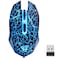 TENMOS M2 Wireless Gaming Mouse Silent Rechargeable Optical USB Computer Mice Wireless with 7 Color LED Light Ergonomic Design 3 Adjustable DPI Compatible with LaptopPCNotebook 6 Buttons Black