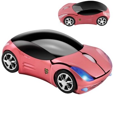 SHARE SUNSHINE Wireless Mouse Cute Sport Car Shape Mouse Optical Ergonomic Gaming Mice Mini Small Office Gift for Boy Girl Men Women Kids Mom Dad with USB Receiver for PC Laptop Computer Mac1600DPI 3
